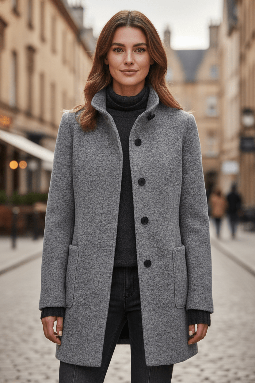Wool Blend Overcoat for women — view 15 — Moraine Fashion