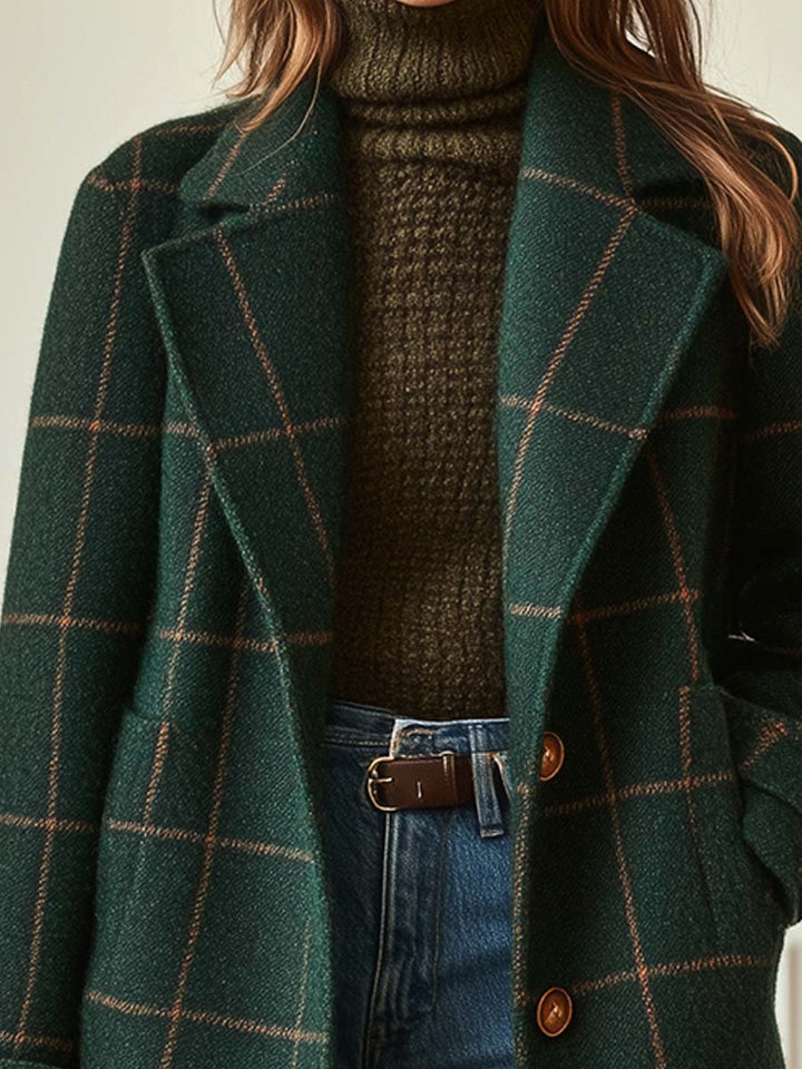 Longline Wool Blend Coat in Tweed for women — view 3 — Moraine Fashion
