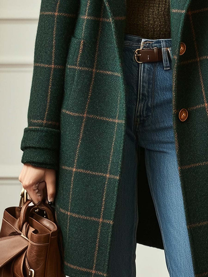 Longline Wool Blend Coat in Tweed for women — view 4 — Moraine Fashion
