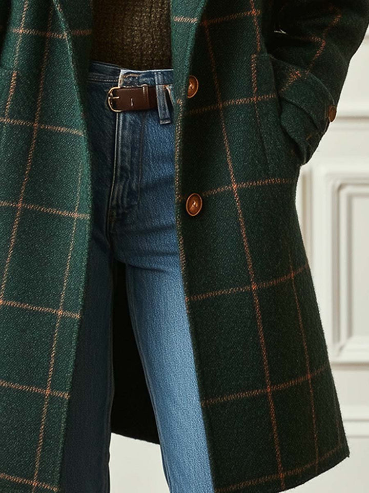 Longline Wool Blend Coat in Tweed for women — view 6 — Moraine Fashion