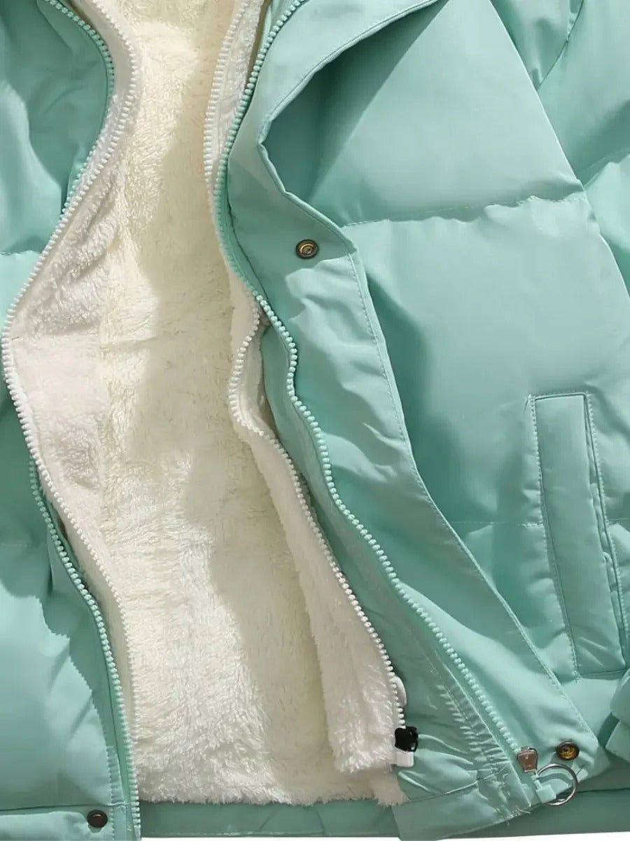 Thea | Fleece Lined Hooded Puffer Jacket for Women