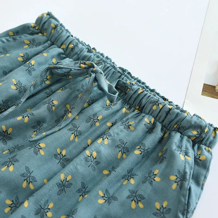 Floral Print Wide Leg Trousers for Women