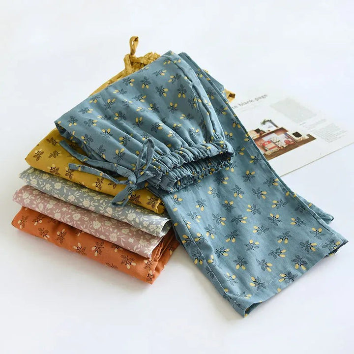 Floral Print Wide Leg Trousers for Women