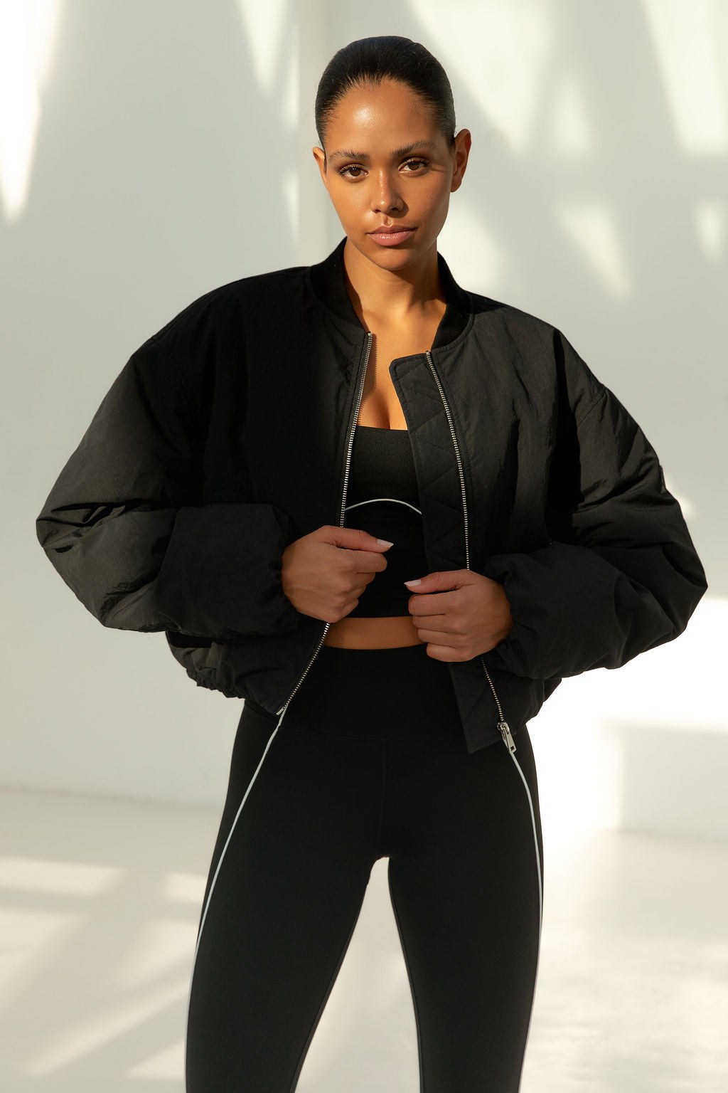 Amberly — Sleek High Waisted Black Leggings (4), Moraine Fashion