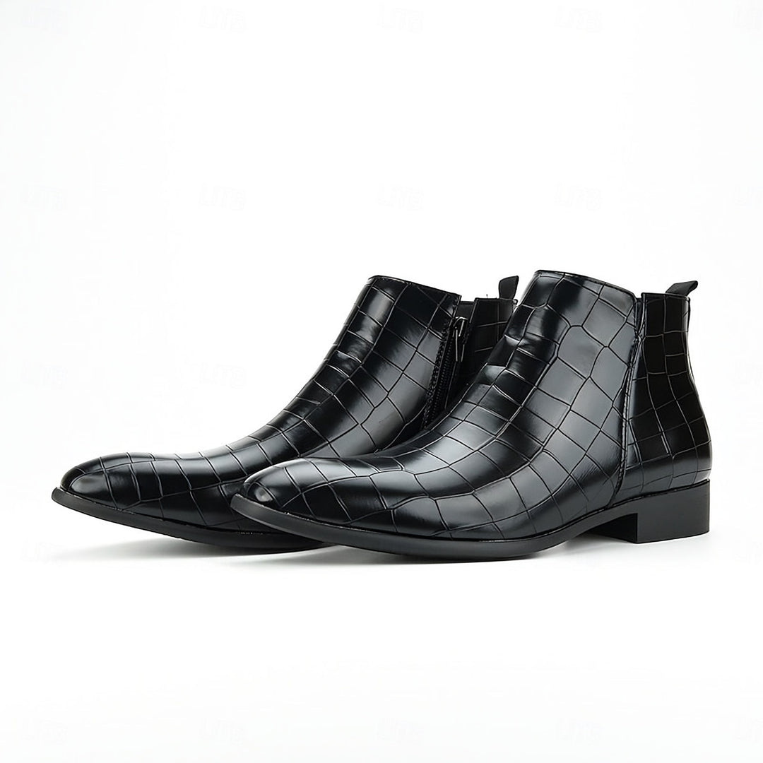Patent Croc Chelsea Boots for Men — Ambrose, Black