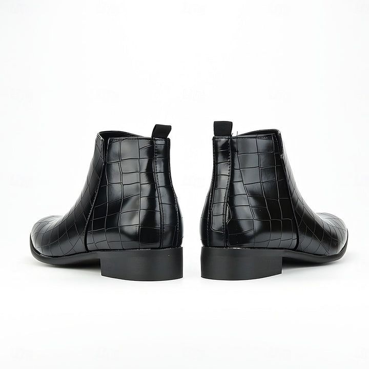 Patent Croc Chelsea Boots for Men — Ambrose, Black