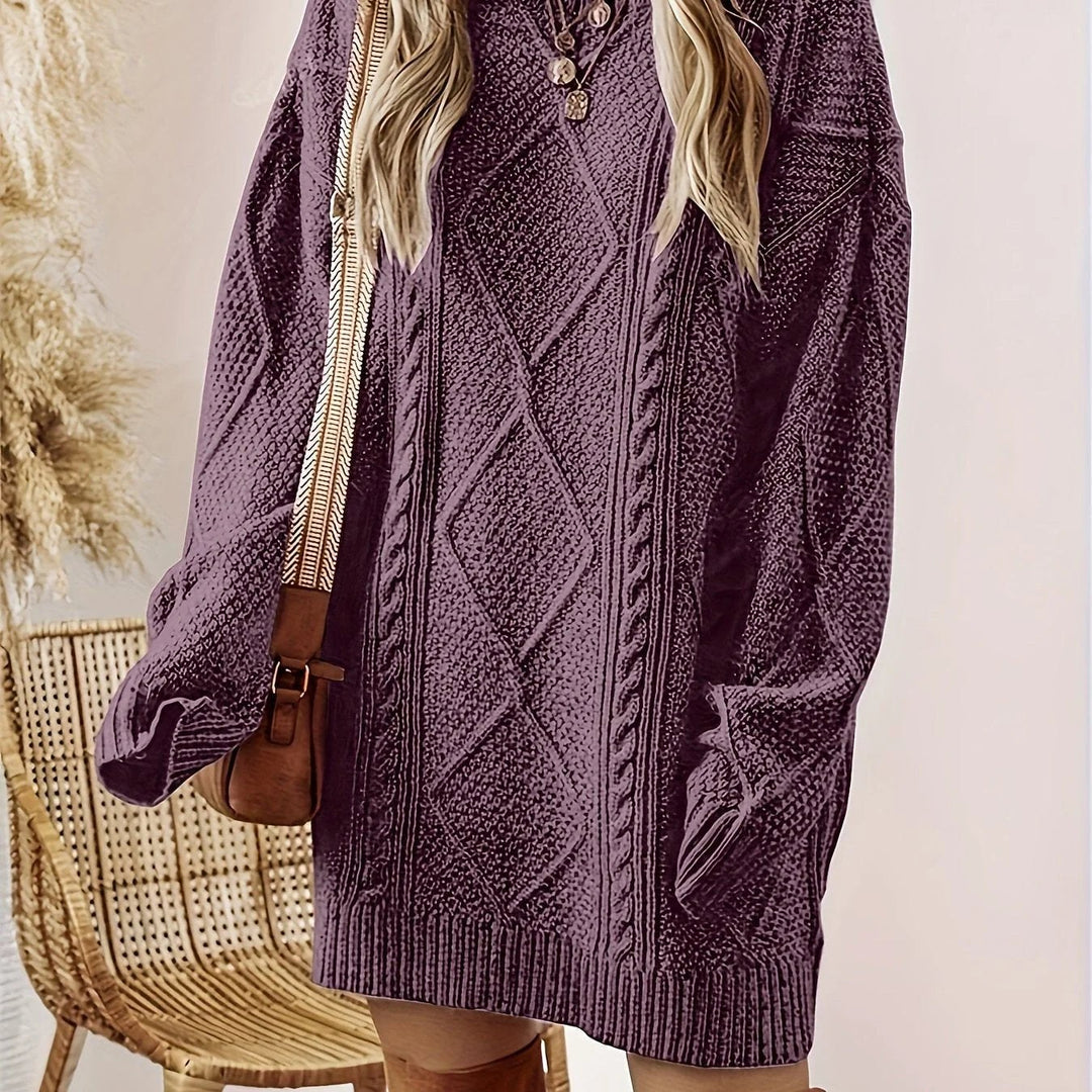 Anaise — Oversized Cable Knit Jumper Dress, Moraine Fashion