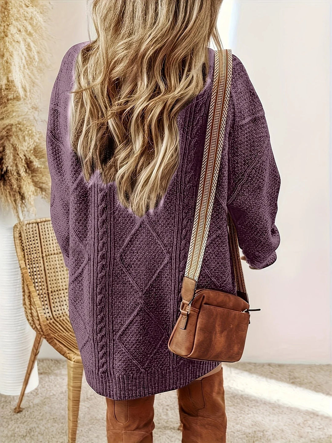 Anaise — Oversized Cable Knit Jumper Dress (3), Moraine Fashion
