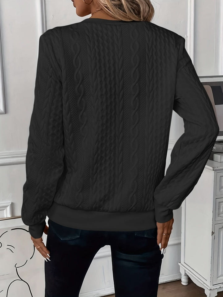 Angwen Cable Knit Zip Neck Jumper for Women