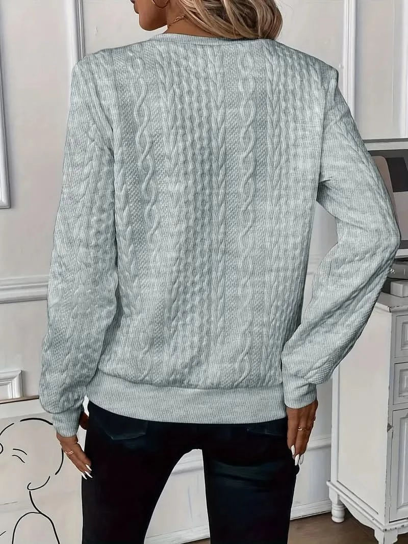 Angwen Cable Knit Zip Neck Jumper for Women