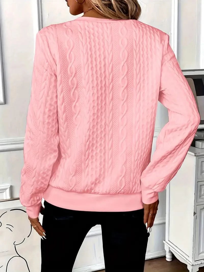 Angwen Cable Knit Zip Neck Jumper for Women