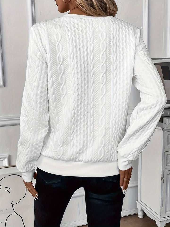 Angwen Cable Knit Zip Neck Jumper for Women