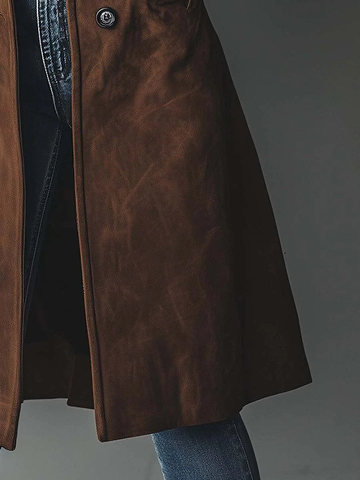 Suede Look Trench Coat with Belt for Women — Penelope, image 4