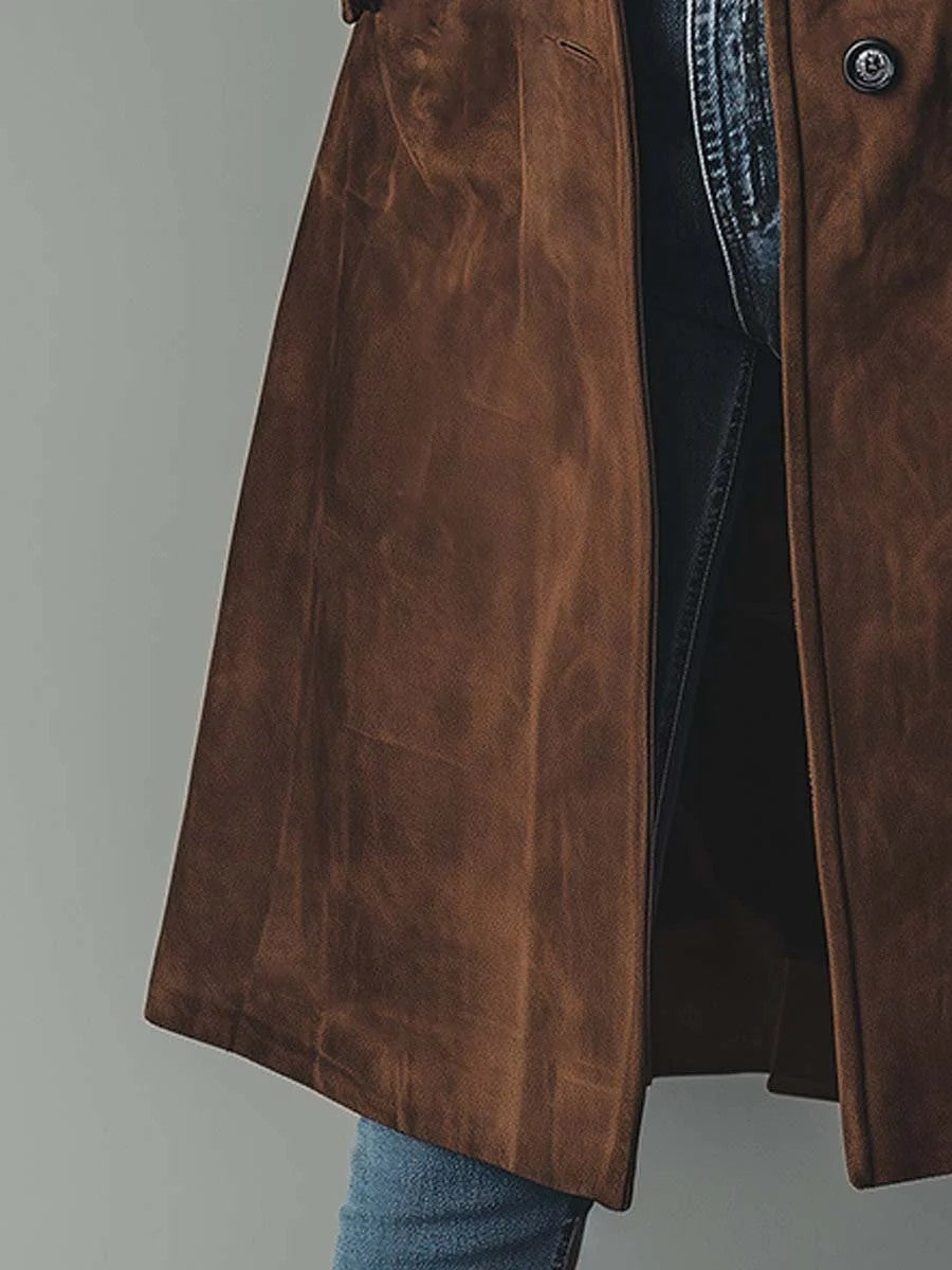 Suede Look Trench Coat with Belt for Women — Penelope, image 5