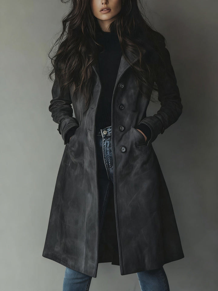 Suede Look Trench Coat with Belt for Women — Penelope, image 7