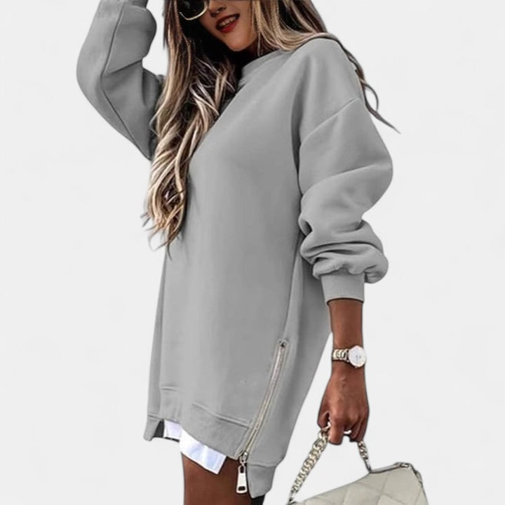 Oversized Drop Shoulder Sweatshirt for Women in grey