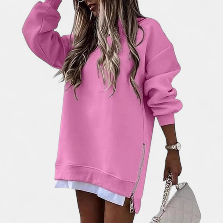 Oversized Drop Shoulder Sweatshirt for Women in pink