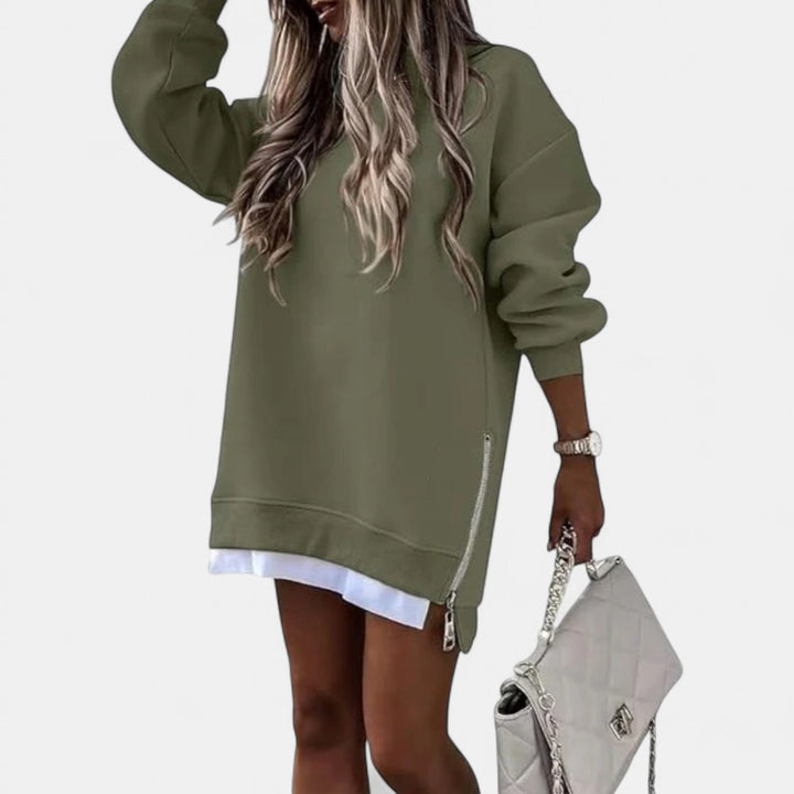 Oversized Drop Shoulder Sweatshirt for Women in green