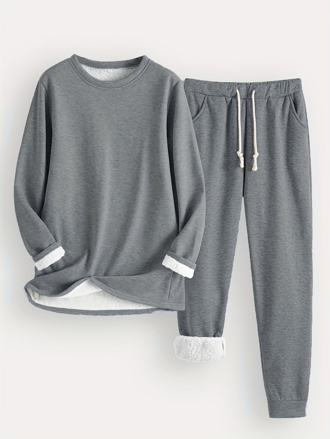 Fleece Lined Sweatshirt and Jogger Set — Augusta, Blue