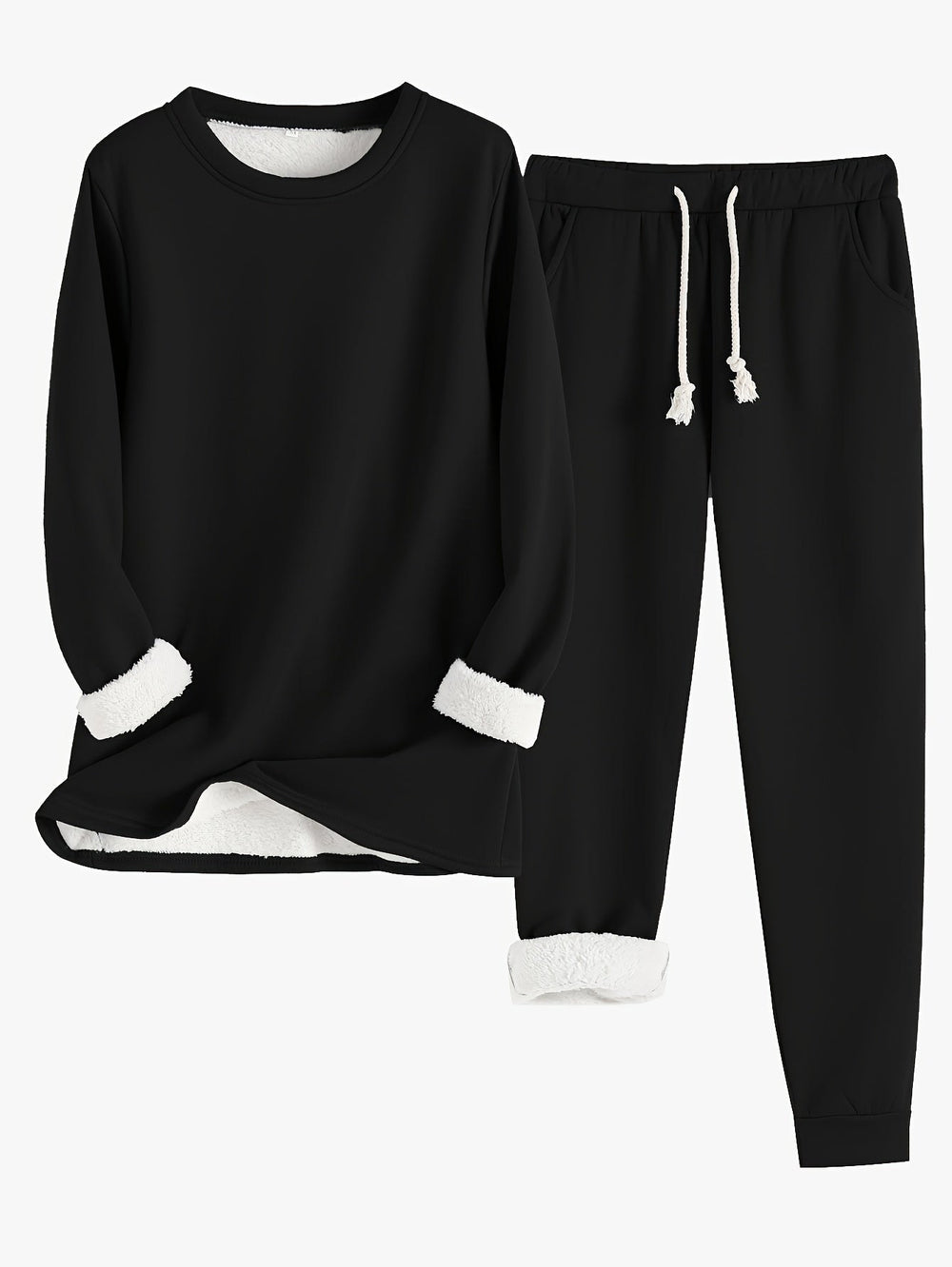 Fleece Lined Sweatshirt and Jogger Set — Augusta, Burgundy