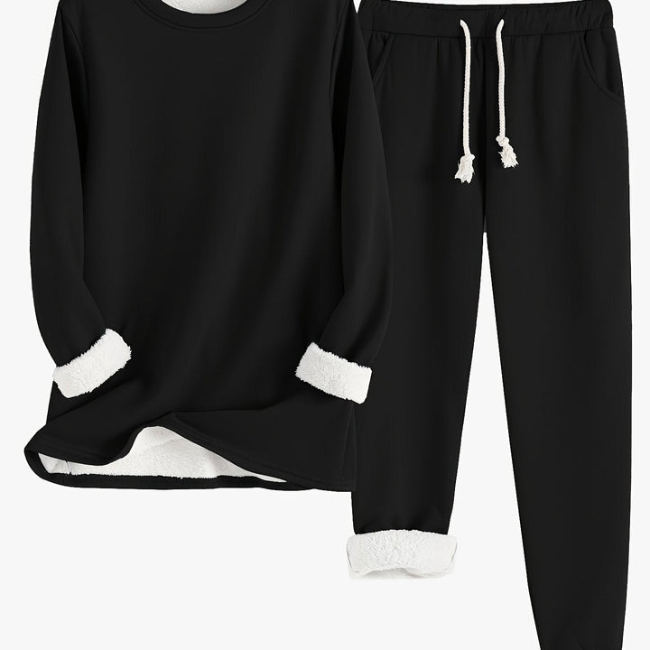 Fleece Lined Sweatshirt and Jogger Set — Augusta, Light Purple