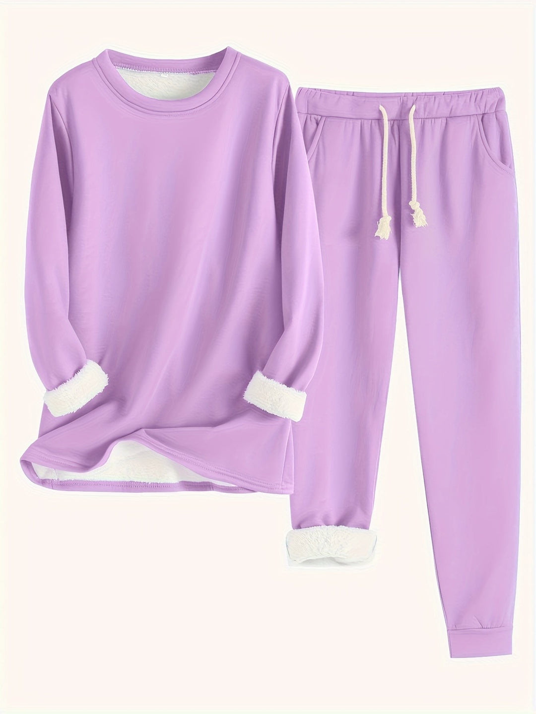 Fleece Lined Sweatshirt and Jogger Set — Augusta, Pink