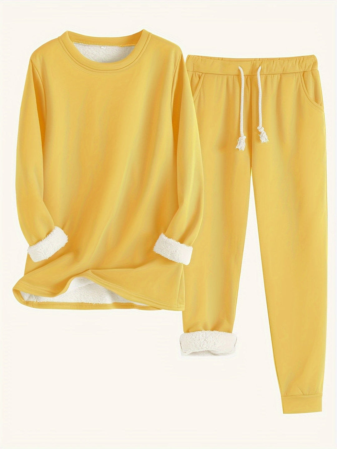 Fleece Lined Sweatshirt and Jogger Set — Augusta, Red