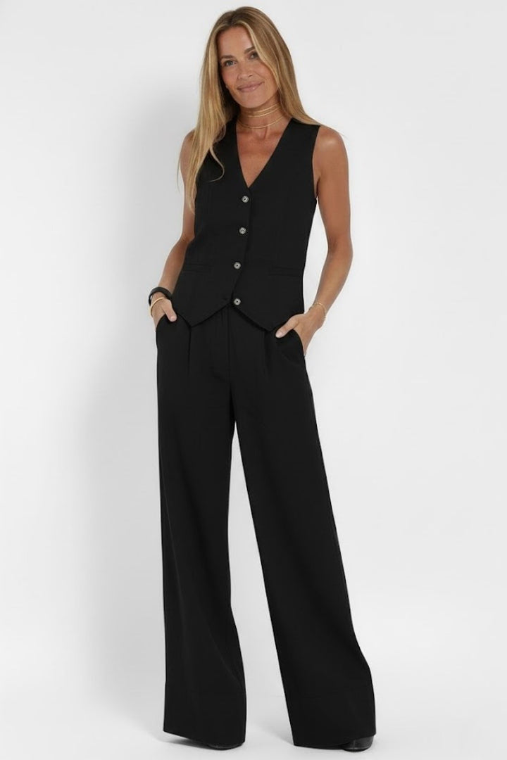 Azelie — Waistcoat and Wide Leg Trousers Set (6), Moraine Fashion