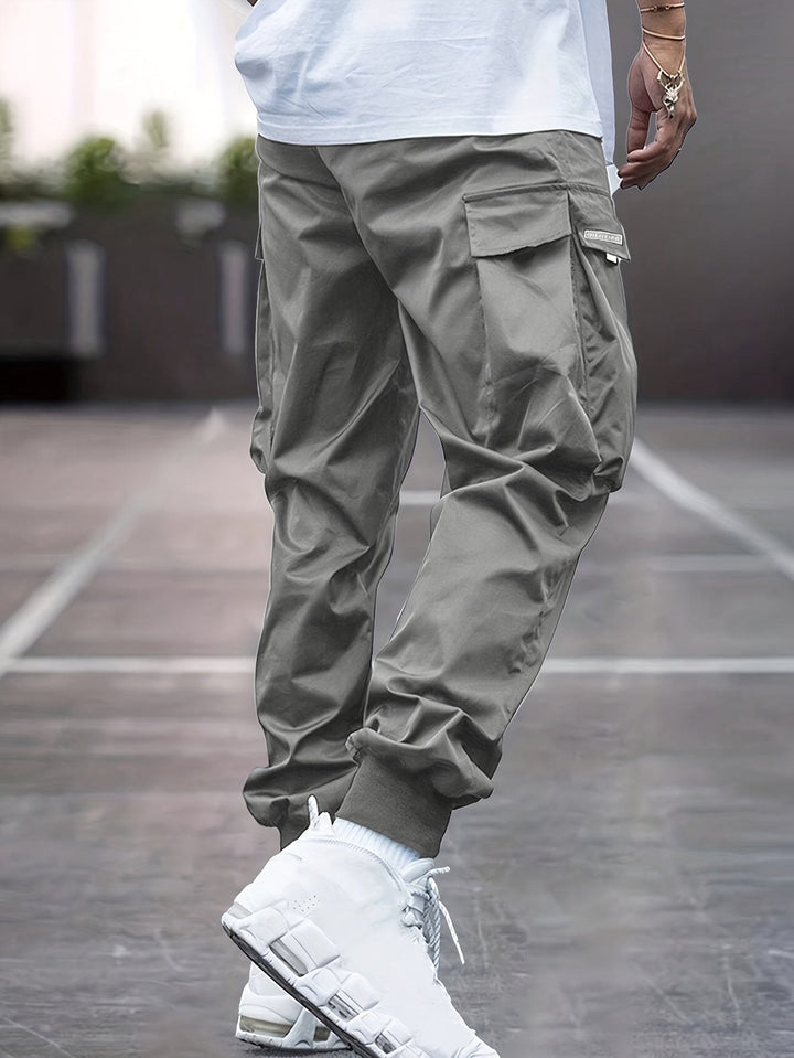 Cuffed Ankle Cargo Joggers — Barnaby, Khaki