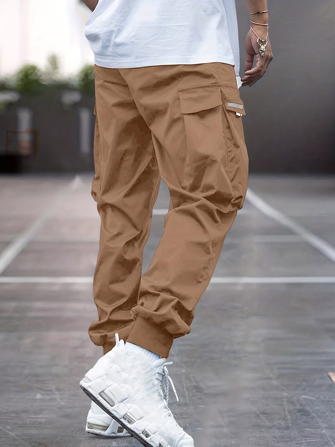 Cuffed Ankle Cargo Joggers — Barnaby, Khaki