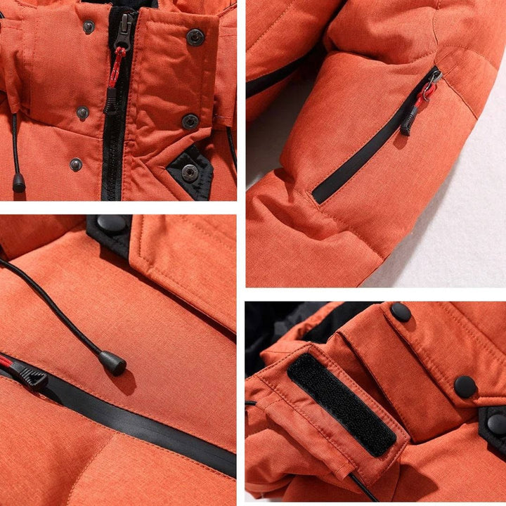 Insulated Hooded Winter Coat — Benedict, Orange