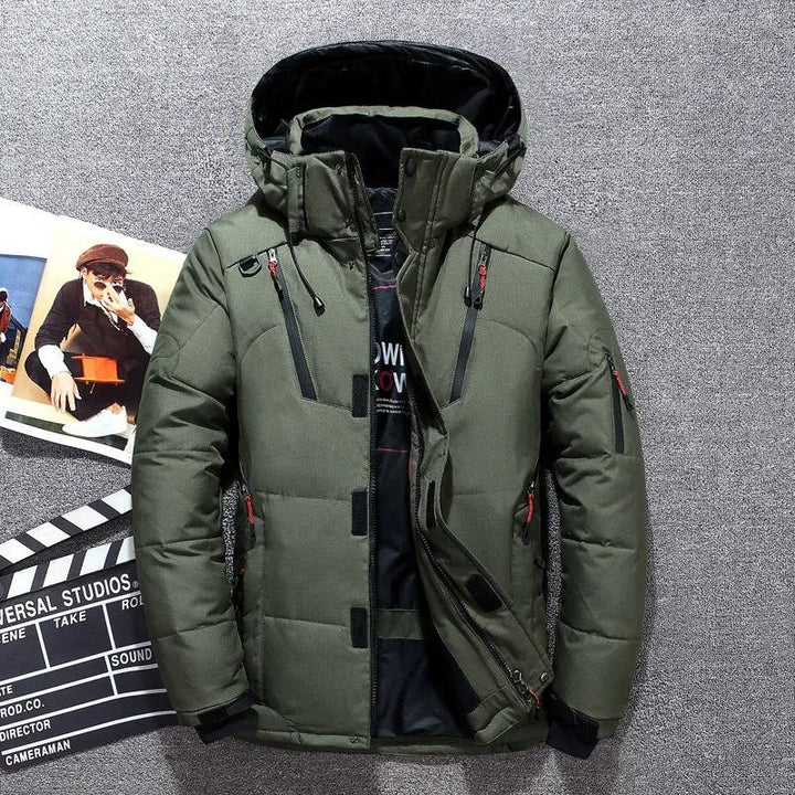 Insulated Hooded Winter Coat — Benedict, Army Green