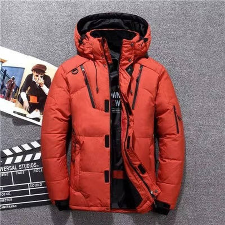 Insulated Hooded Winter Coat — Benedict, Orange