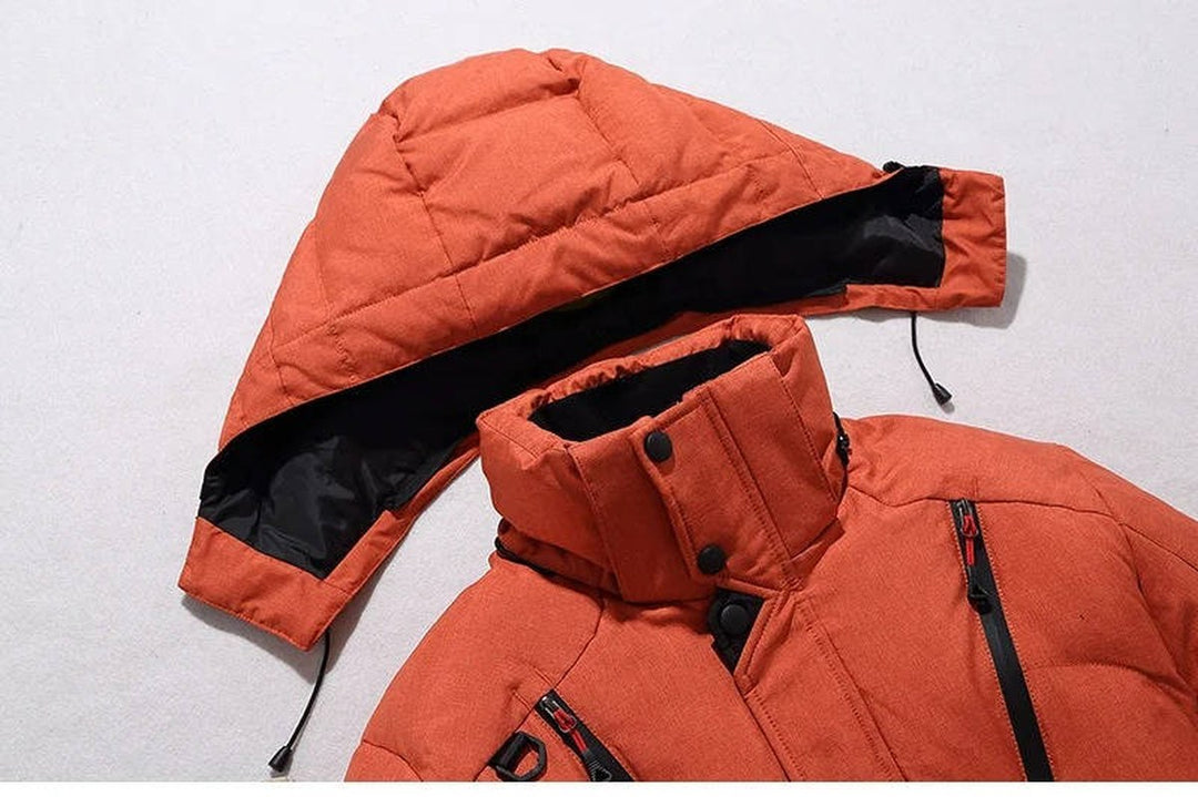 Insulated Hooded Winter Coat — Benedict, Orange