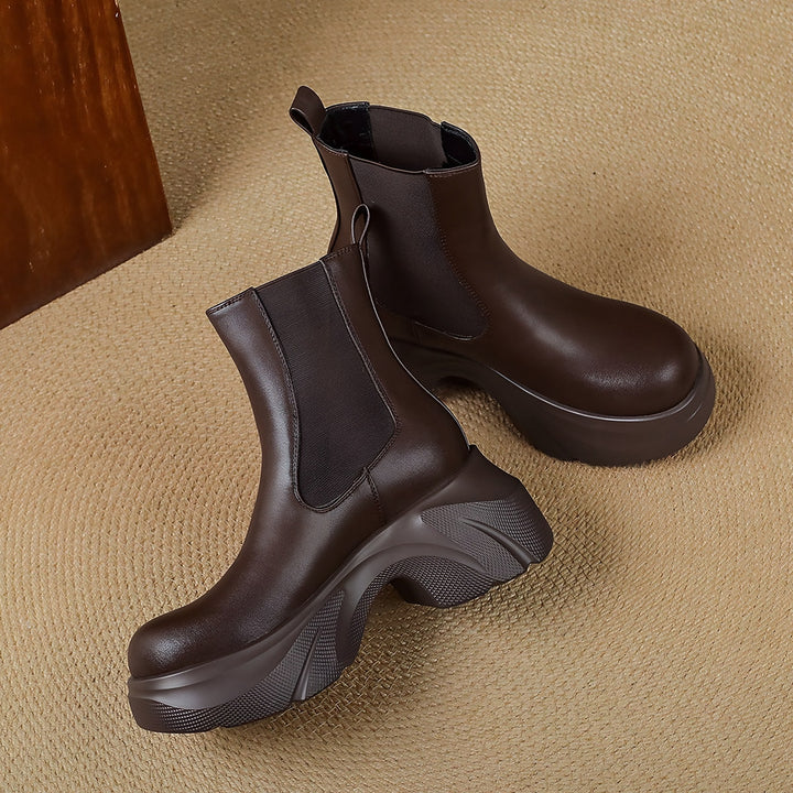 Platform Chelsea Boots for Women — Bridget, Coffee Brown
