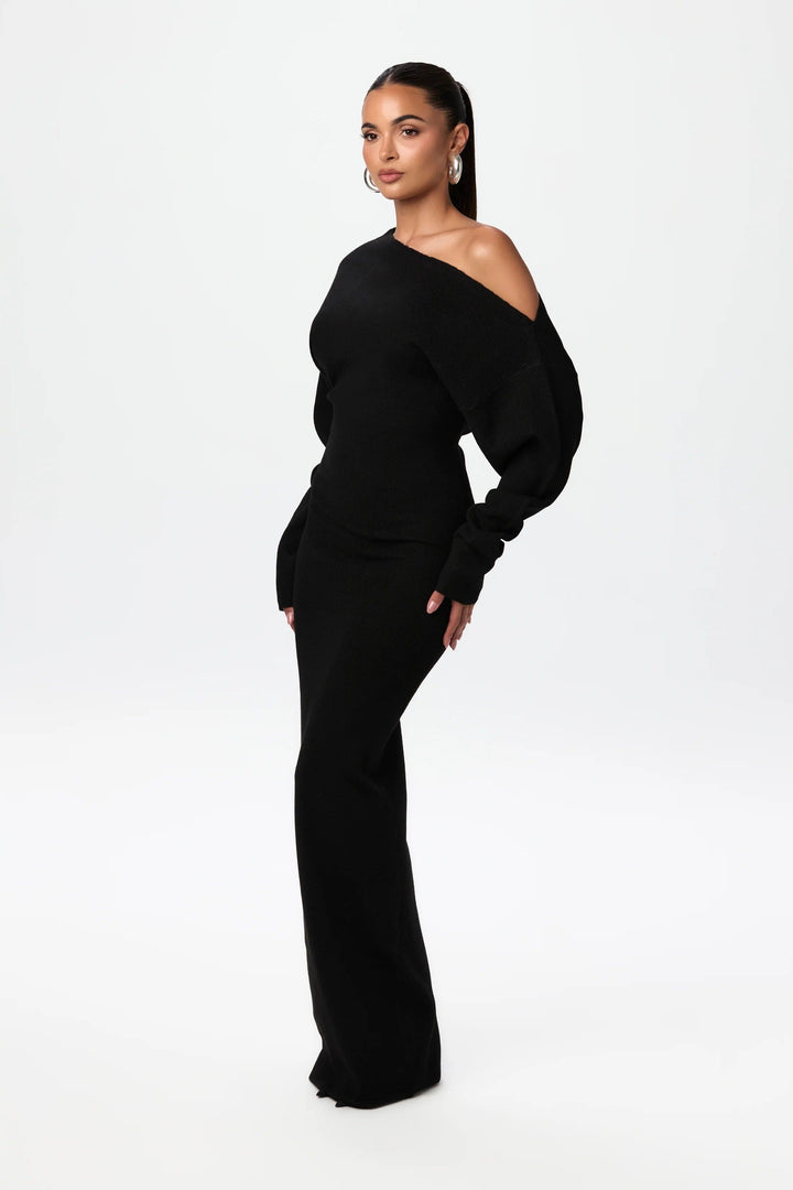 Carmine — Soft Stretch Knitted Jumper Dress, Moraine Fashion