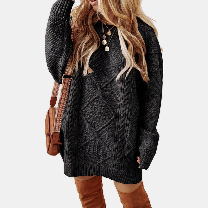 Celestia — Oversized Cable Knit Jumper Dress (3), Moraine Fashion