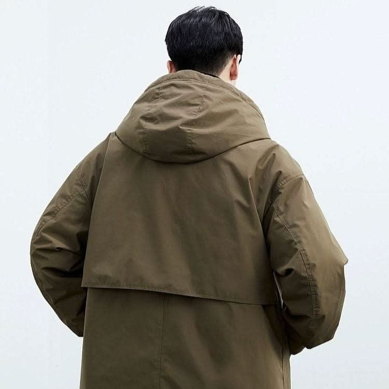 Water Resistant Long Coat — Christopher, Black