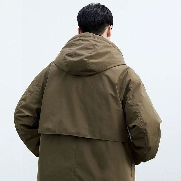Water Resistant Long Coat — Christopher, Black