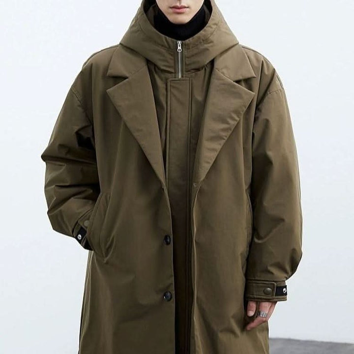 Water Resistant Long Coat — Christopher, Black