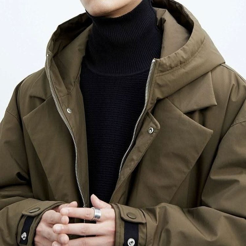Water Resistant Long Coat — Christopher, Black
