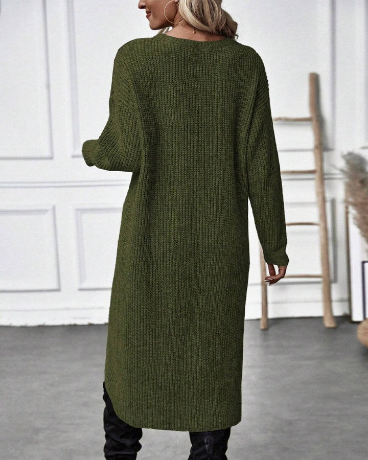 Colinette — Wool Knitted Wrap Jumper Dress (8), Moraine Fashion