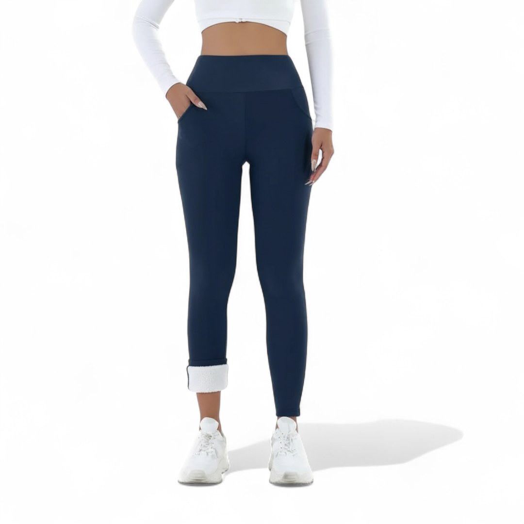 Dominique — Fleece Lined High Waisted Leggings, Moraine Fashion
