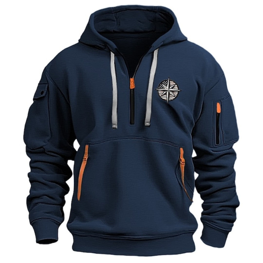 Half Zip Utility Hoodie for Men — Monty, image 3