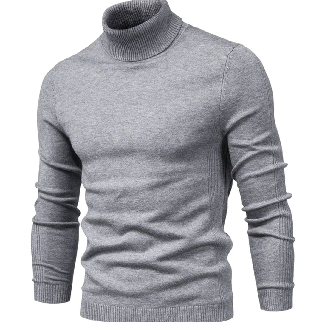 Emrys – Slim Fit Roll Neck Jumper for Men with Ribbed Hem