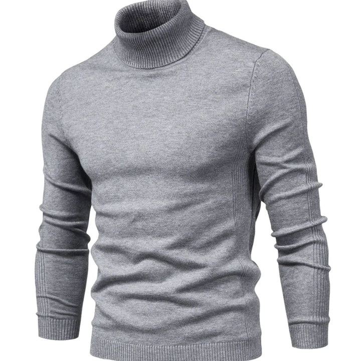 Emrys – Slim Fit Roll Neck Jumper for Men with Ribbed Hem