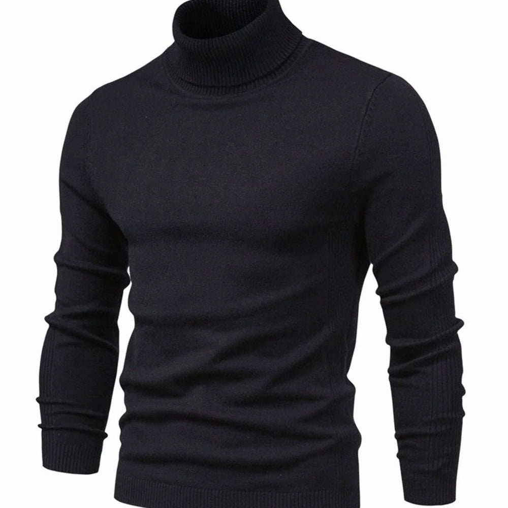 Emrys – Slim Fit Roll Neck Jumper for Men with Ribbed Hem