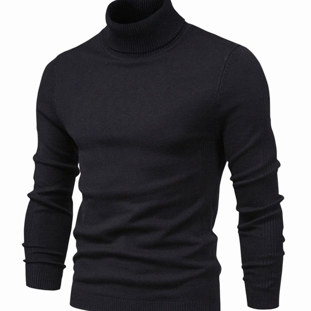 Emrys – Slim Fit Roll Neck Jumper for Men with Ribbed Hem