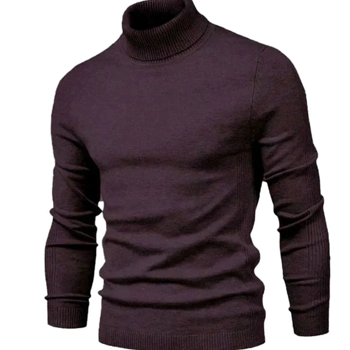 Emrys – Slim Fit Roll Neck Jumper for Men with Ribbed Hem