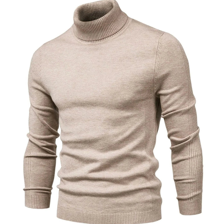 Emrys – Slim Fit Roll Neck Jumper for Men with Ribbed Hem
